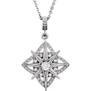 Sterling Silver 1/6 CTW Diamond Vintage-Inspired 18" Necklace-