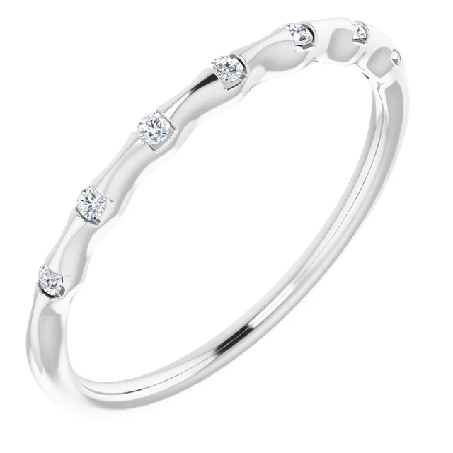 14K White .06 CTW Diamond Stackable Ring-