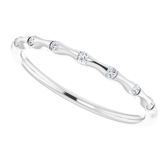 14K White .06 CTW Diamond Stackable Ring-