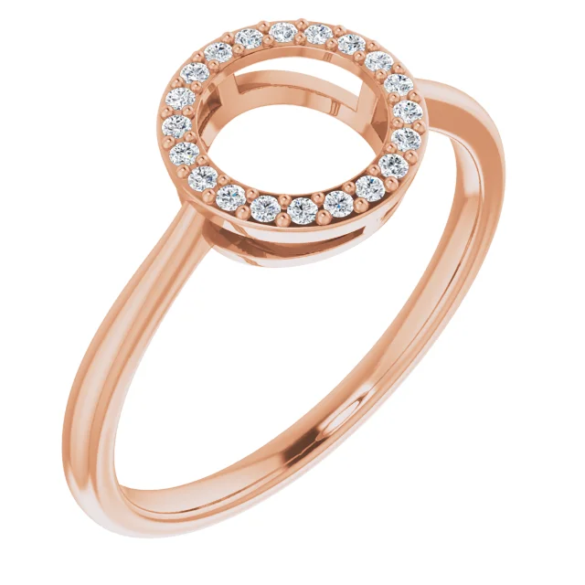 14K Rose 1/10 CTW Diamond Circle Ring-