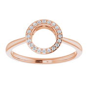 14K Rose 1/10 CTW Diamond Circle Ring-