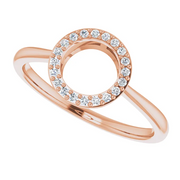 14K Rose 1/10 CTW Diamond Circle Ring-