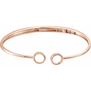 14K Rose Hinged Circle Cuff 7" Bracelet-