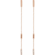 14K Rose 1/10 CTW Diamond Chain Earrings-