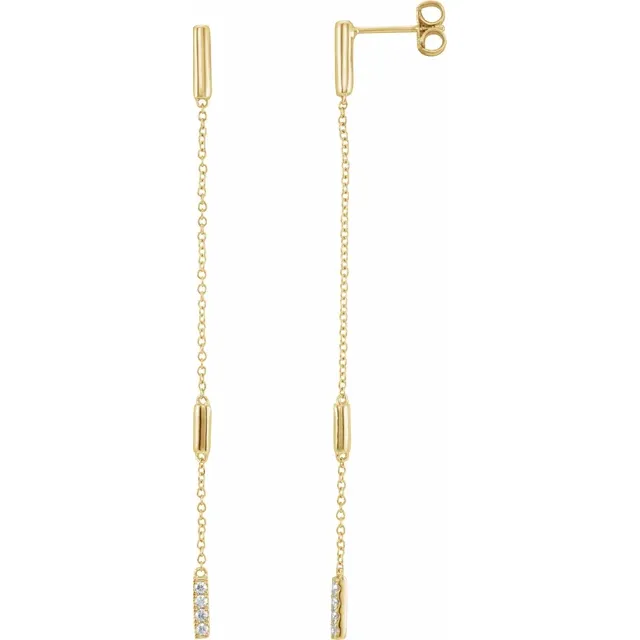 14K Rose 1/10 CTW Diamond Chain Earrings-