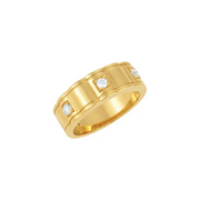 14K White 1/4 CTW Diamond Men's Three-Stone Ring-