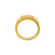 14K White 1/4 CTW Diamond Men's Three-Stone Ring-