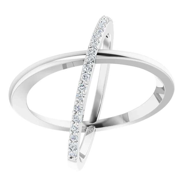 14K White 1/4 CTW Diamond Criss-Cross Ring-