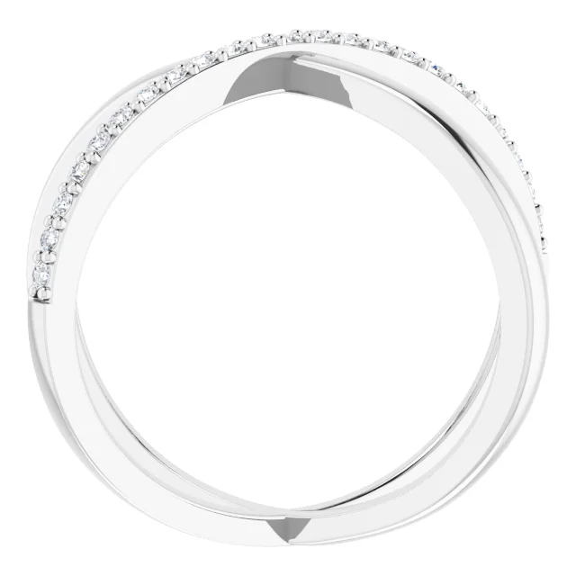 14K White 1/4 CTW Diamond Criss-Cross Ring-