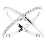 14K White 1/4 CTW Diamond Criss-Cross Ring-