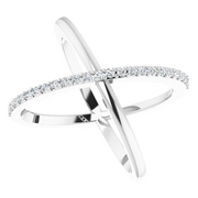 14K White 1/4 CTW Diamond Criss-Cross Ring-