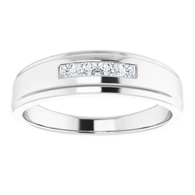 14K White 1/4 CTW Diamond 5-Stone Band-