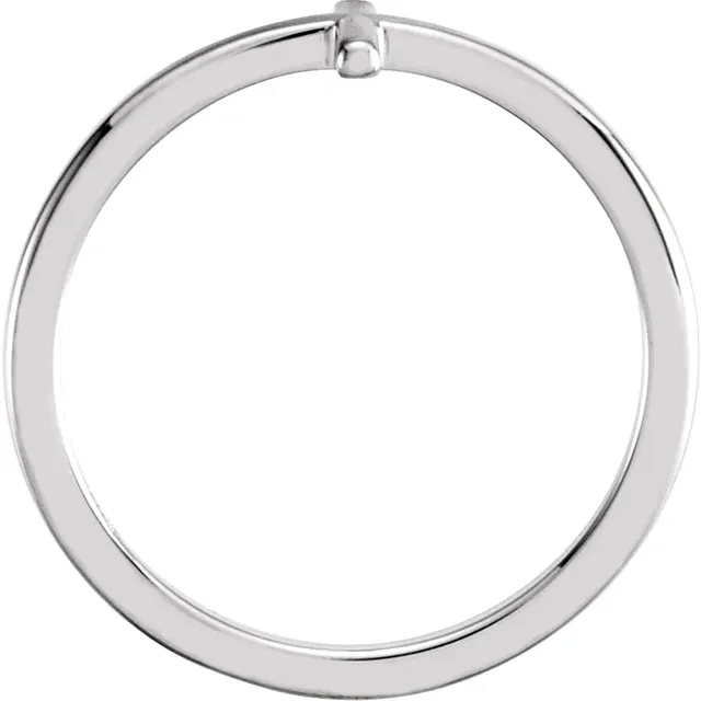 14K White Sideways Cross Ring-