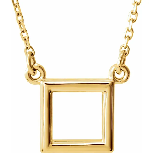 14K Yellow Square 16.5" Necklace-