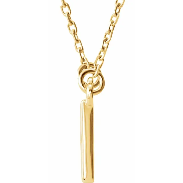 14K Yellow Square 16.5" Necklace-