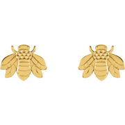 14K Yellow Bumblebee Earrings-