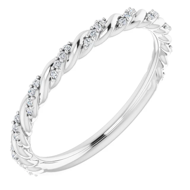 Platinum 1/8 CTW Diamond Pav? Twisted Anniversary Band-