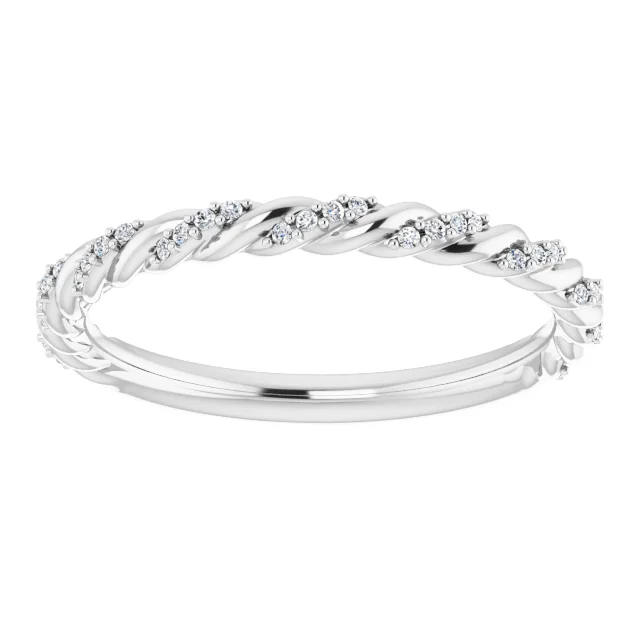 Platinum 1/8 CTW Diamond Pav? Twisted Anniversary Band-