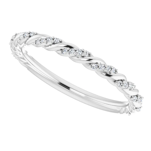 Platinum 1/8 CTW Diamond Pav? Twisted Anniversary Band-