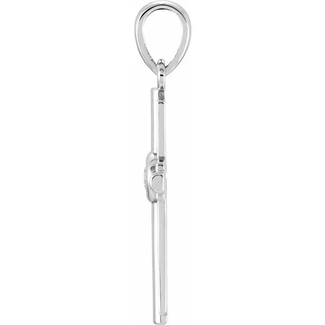 Platinum .06 CTW Diamond Cross Pendant-