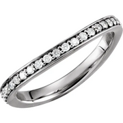 Platinum 1/3 CTW Diamond Stackable Ring Size 7-7.00 (approximate standard size)-