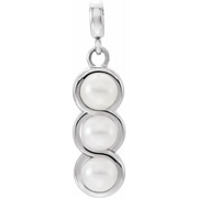 14K White 4.0-4.5 mm Freshwater Cultured Pearl Pendant-