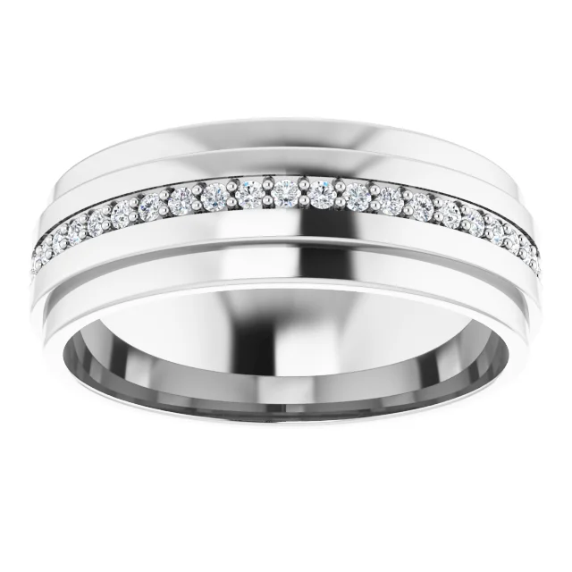 14K White 1/3 CTW Diamond Eternity Band Size 7-