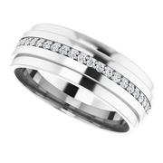 14K White 1/3 CTW Diamond Eternity Band Size 7-
