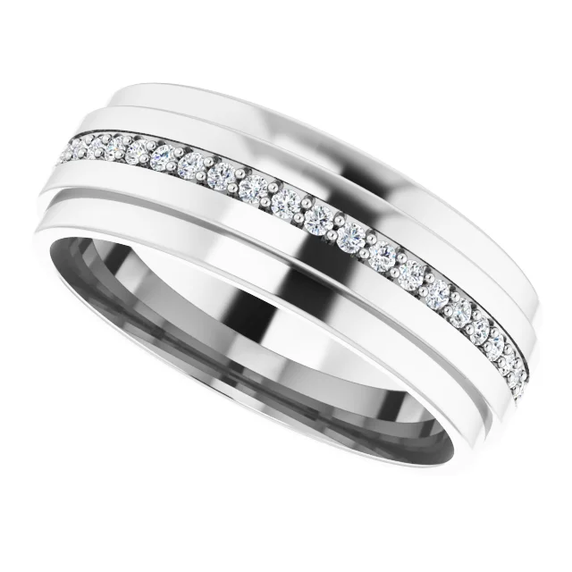 14K White 1/3 CTW Diamond Eternity Band Size 7-