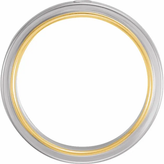 14K White & Yellow 6 mm Flat Edge Band Mounting Size 11