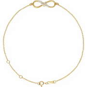 14K Yellow 1/8 CTW Diamond Infinity 6 1/2-7 1/2" Bracelet-