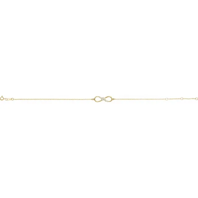 14K Yellow 1/8 CTW Diamond Infinity 6 1/2-7 1/2" Bracelet-