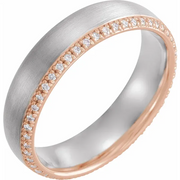 14K White & Rose 6 mm 1/4 CTW Diamond Band Size 11-11.00(aproximate standard size)-