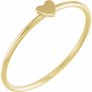 14K Yellow Stackable Heart Ring Size 7-