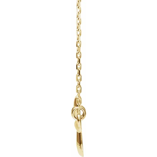 14K Yellow Sideways Cross 16-18" Necklace-
