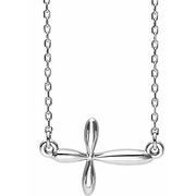 14K Yellow Sideways Cross 16-18" Necklace-