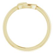 14K Yellow Crescent Moon Ring-