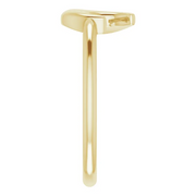 14K Yellow Crescent Moon Ring-