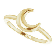 14K Yellow Crescent Moon Ring-