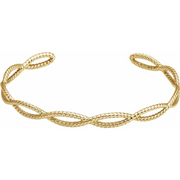 14K Yellow Rope Cuff Bracelet-