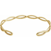 14K Yellow Rope Cuff Bracelet-