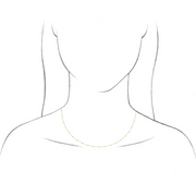 14K Yellow 1.7 mm Cable 18" Chain with Faceted Beads-