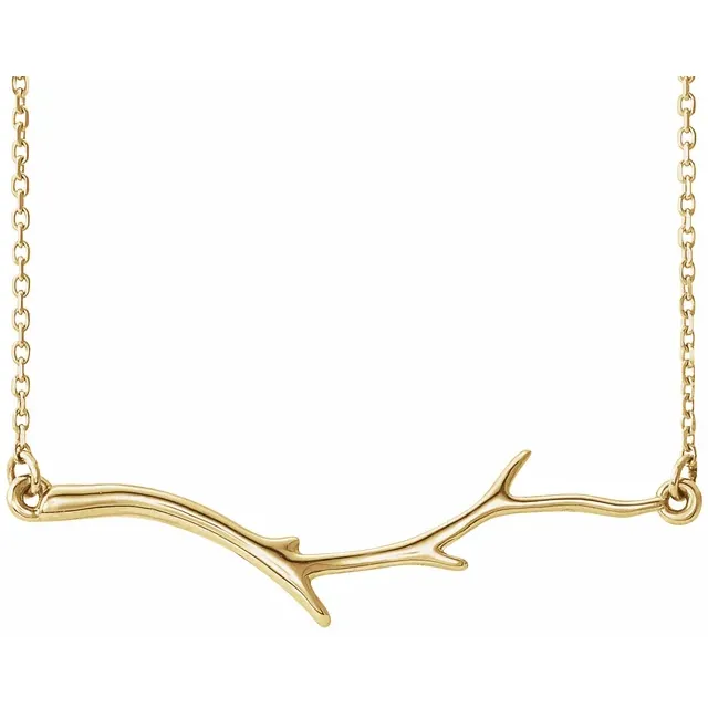 14K Yellow Branch Bar 16-18" Necklace-