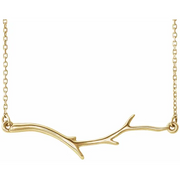 14K Yellow Branch Bar 16-18" Necklace-