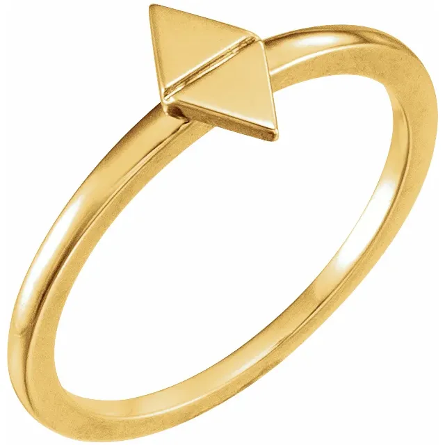 14K Yellow Geometric Stackable Ring-