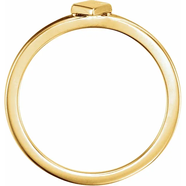 14K Yellow Geometric Stackable Ring-