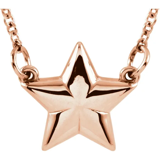 14K Rose Star 18" Necklace-