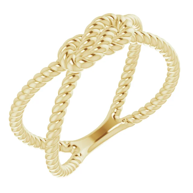 14K Yellow Rope Knot Ring-