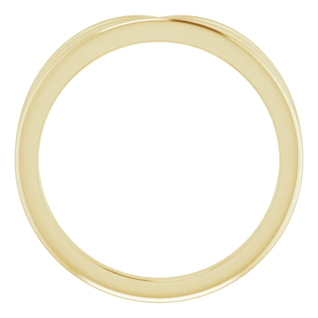 14K Yellow Crown "V" Ring-
