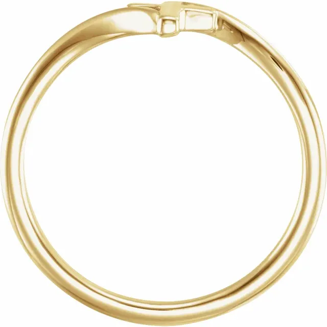14K Yellow Cross Bypass Ring-